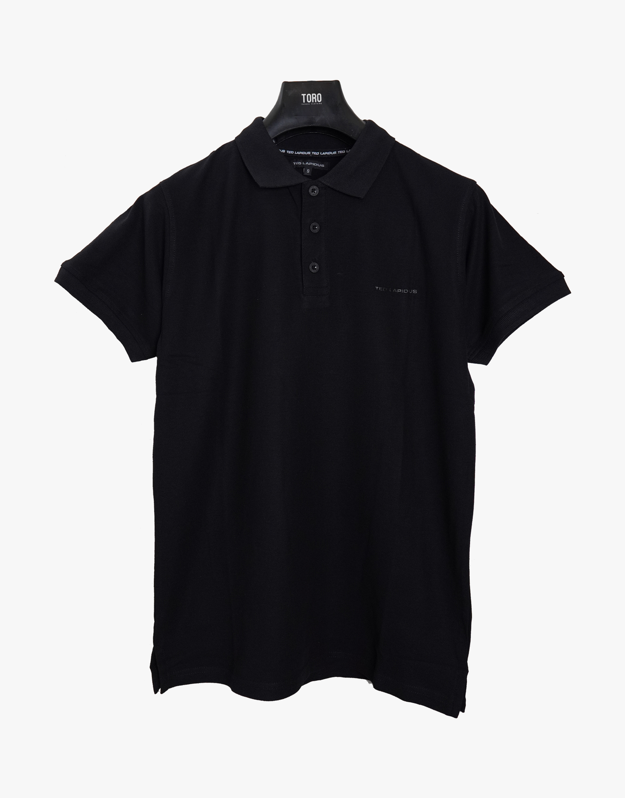 Black polo shirt