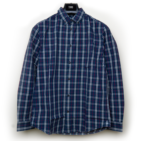 Navy blue check shirt