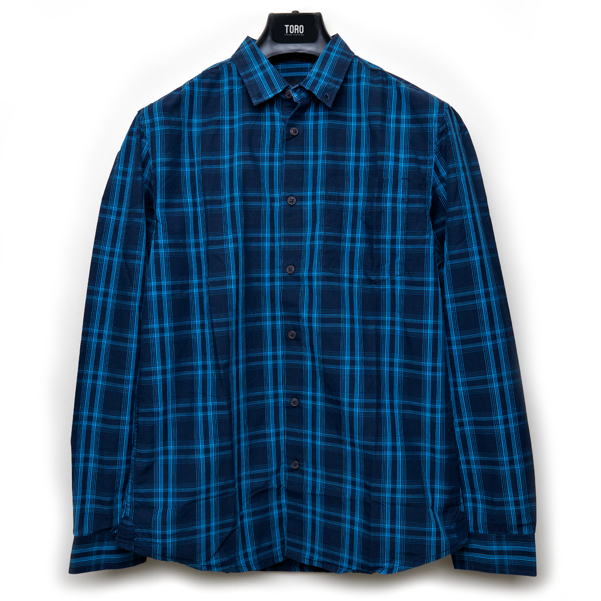 Blue check shirt