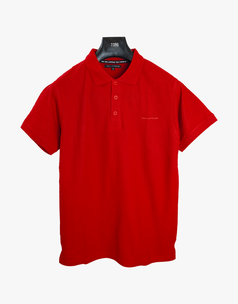 Red polo shirt